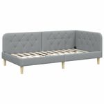 Casa si Gradina - Mobilier - Paturi si accesorii - Paturi - Cadru de pat coltar Gri deschis 100 x 200 cm tesatura - Infinity.ro