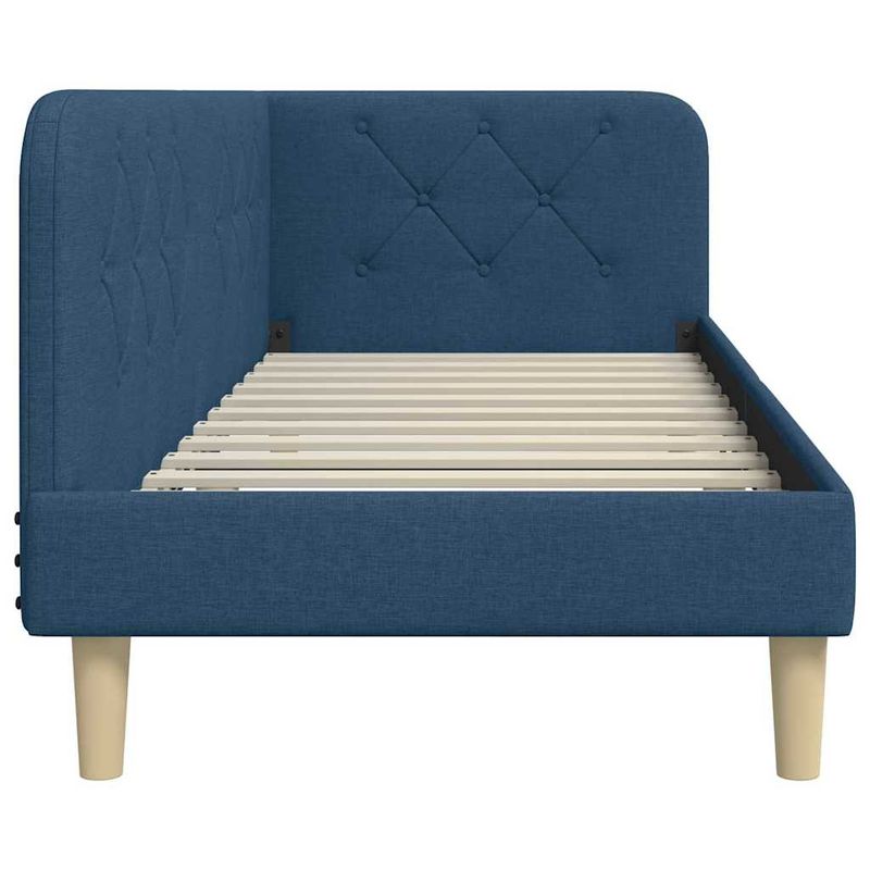 Casa si Gradina - Mobilier - Paturi si accesorii - Paturi - Cadru de pat coltar cu headboard albastru 80 x 200 cm tesatura - Infinity.ro