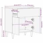 Casa si Gradina - Mobilier - Comode si corpuri - Noptiere - Noptiera cu usa Negru 50 x 33 x 60 cm Lemn de mango solid - Infinity.ro