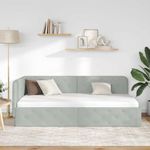 Casa si Gradina - Mobilier - Paturi si accesorii - Paturi - Cadru de pat coltar Gri deschis 100 x 200 cm Catifea - Infinity.ro
