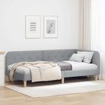 Casa si Gradina - Mobilier - Paturi si accesorii - Paturi - Cadru de pat coltar Gri deschis 100 x 200 cm tesatura - Infinity.ro