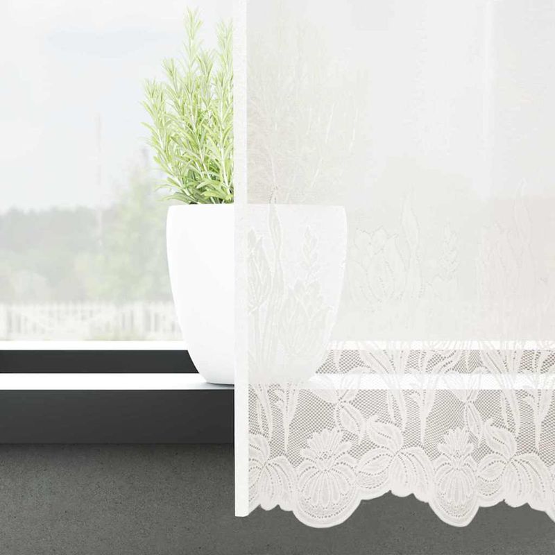 Casa si Gradina - Textile si covoare - Perdele si draperii - Perdele - Cortina din Dantela cu perdele Alb 900 x 240 cm Poliester - Infinity.ro