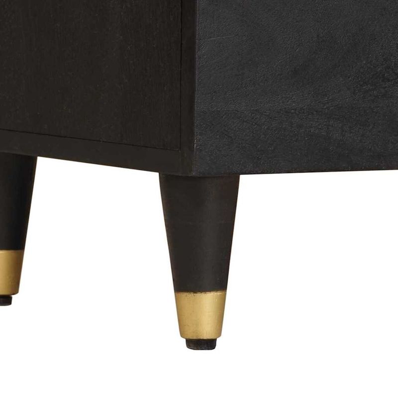 Casa si Gradina - Mobilier - Dulapuri si sifoniere - Dulapuri - Bufet cu raft cu usa Negru 80 x 33 x 75 cm Lemn de mango solid - Infinity.ro