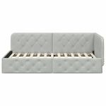 Casa si Gradina - Mobilier - Paturi si accesorii - Paturi - Cadru de pat coltar Gri deschis 100 x 200 cm Catifea - Infinity.ro