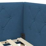 Casa si Gradina - Mobilier - Paturi si accesorii - Paturi - Cadru de pat coltar cu headboard albastru 80 x 200 cm tesatura - Infinity.ro