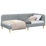 Casa si Gradina - Mobilier - Paturi si accesorii - Paturi - Cadru de pat coltar Gri deschis 100 x 200 cm tesatura - Infinity.ro