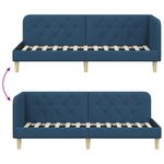 Casa si Gradina - Mobilier - Paturi si accesorii - Paturi - Cadru de pat coltar cu headboard albastru 80 x 200 cm tesatura - Infinity.ro
