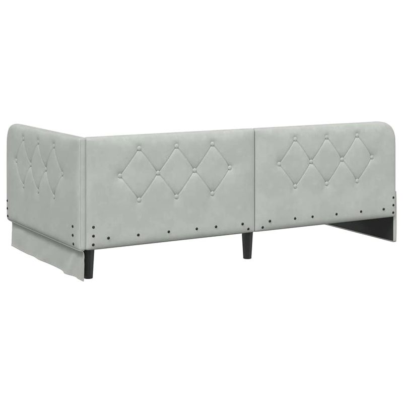 Casa si Gradina - Mobilier - Paturi si accesorii - Paturi - Cadru de pat coltar Gri deschis 100 x 200 cm Catifea - Infinity.ro
