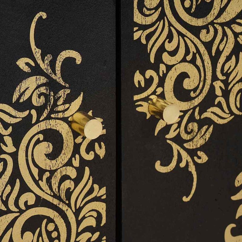 Casa si Gradina - Mobilier - Dulapuri si sifoniere - Dulapuri - Bufet cu raft cu usa Negru 60 x 33 x 75 cm Lemn de mango solid - Infinity.ro