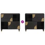 Casa si Gradina - Mobilier - Dulapuri si sifoniere - Dulapuri - Bufet cu raft cu usa Negru 80 x 33 x 75 cm Lemn de mango solid - Infinity.ro