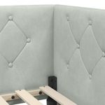 Casa si Gradina - Mobilier - Paturi si accesorii - Paturi - Cadru de pat coltar Gri deschis 100 x 200 cm Catifea - Infinity.ro