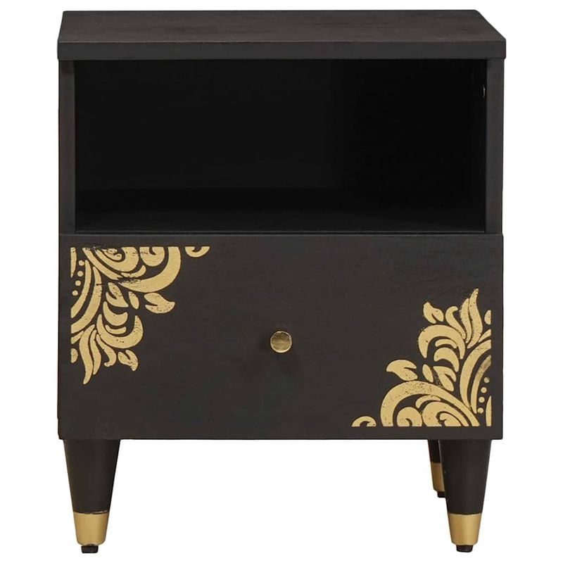 Casa si Gradina - Mobilier - Comode si corpuri - Noptiere - Noptiera Negru 40 x 33 x 46 cm Lemn de mango solid - Infinity.ro