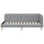 Casa si Gradina - Mobilier - Paturi si accesorii - Paturi - Cadru de pat coltar Gri deschis 100 x 200 cm tesatura - Infinity.ro