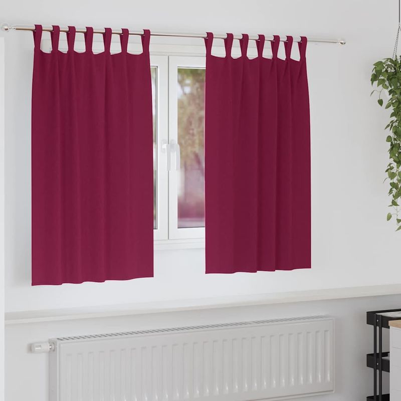Casa si Gradina - Textile si covoare - Perdele si draperii - Perdele - Perdele Opaque cu Inel 2 pcs Rosu Vin 140 x 140 cm Poliester - Infinity.ro