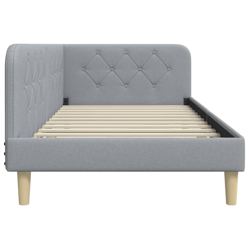 Casa si Gradina - Mobilier - Paturi si accesorii - Paturi - Cadru de pat coltar Gri deschis 100 x 200 cm tesatura - Infinity.ro