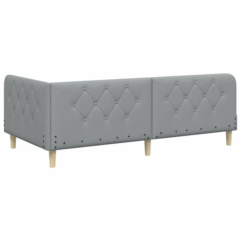Casa si Gradina - Mobilier - Paturi si accesorii - Paturi - Cadru de pat coltar Gri deschis 100 x 200 cm tesatura - Infinity.ro