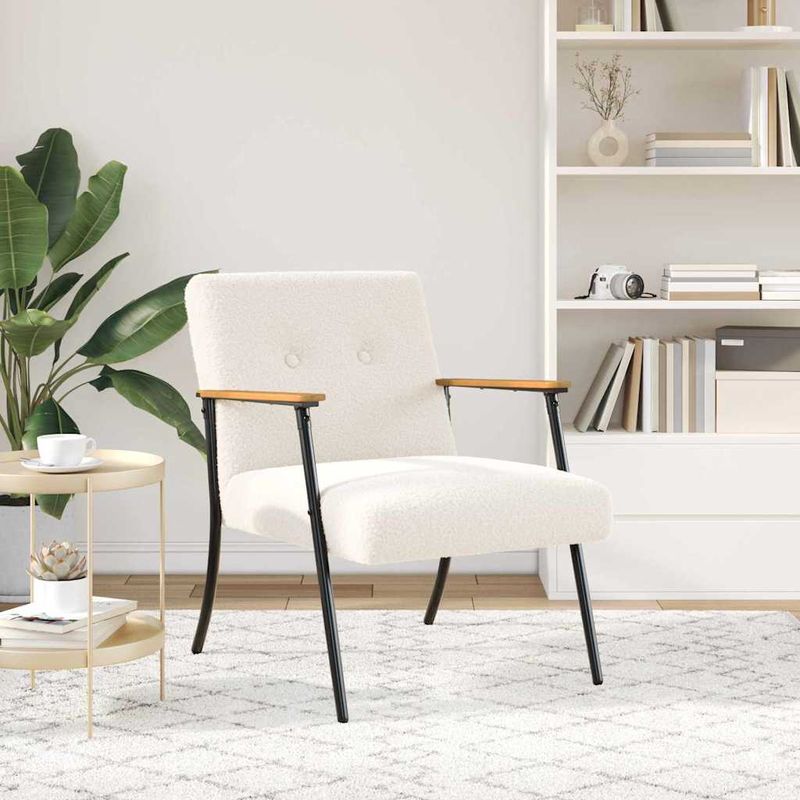 Casa si Gradina - Mobilier - Scaune si fotolii - Fotolii - fotoliu Crem 59 x 75 x 78 cm Tesatura moale asemanatoare lanii - Infinity.ro