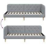 Casa si Gradina - Mobilier - Paturi si accesorii - Paturi - Cadru de pat coltar Gri deschis 100 x 200 cm tesatura - Infinity.ro