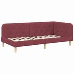 Casa si Gradina - Mobilier - Paturi si accesorii - Paturi - Cadru de pat coltar cu headboard Rosu Vin 90 x 200 cm tesatura - Infinity.ro