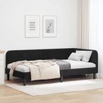 Casa si Gradina - Mobilier - Paturi si accesorii - Paturi - Cadru de pat coltar cu headboard Negru 90 x 190 cm Catifea - Infinity.ro