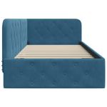 Casa si Gradina - Mobilier - Paturi si accesorii - Paturi - Cadru de pat coltar cu headboard albastru 100 x 200 cm Catifea - Infinity.ro