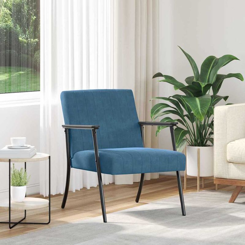 Casa si Gradina - Mobilier - Scaune si fotolii - Fotolii - fotoliu albastru 59 x 75 x 78 cm Catifea - Infinity.ro