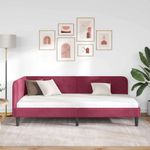 Casa si Gradina - Mobilier - Paturi si accesorii - Paturi - Cadru de pat coltar cu headboard Rosu Vin 90 x 190 cm Catifea - Infinity.ro