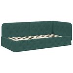 Casa si Gradina - Mobilier - Paturi si accesorii - Paturi - Cadru de pat coltar Verde inchis 90 x 200 cm Catifea - Infinity.ro