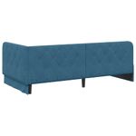 Casa si Gradina - Mobilier - Paturi si accesorii - Paturi - Cadru de pat coltar cu headboard albastru 100 x 200 cm Catifea - Infinity.ro