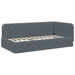 Casa si Gradina - Mobilier - Paturi si accesorii - Paturi - Cadru de pat coltar cu headboard Gri inchis 90 x 200 cm Catifea - Infinity.ro