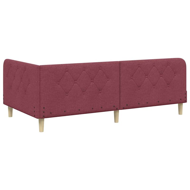 Casa si Gradina - Mobilier - Paturi si accesorii - Paturi - Cadru de pat coltar cu headboard Rosu Vin 90 x 200 cm tesatura - Infinity.ro