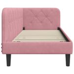 Casa si Gradina - Mobilier - Paturi si accesorii - Paturi - Cadru de pat coltar cu headboard Roz 80 x 200 cm Catifea - Infinity.ro