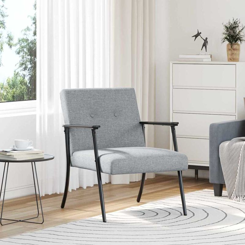 Casa si Gradina - Mobilier - Scaune si fotolii - Fotolii - fotoliu Gri deschis 59 x 75 x 78 cm tesatura - Infinity.ro
