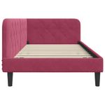 Casa si Gradina - Mobilier - Paturi si accesorii - Paturi - Cadru de pat coltar cu headboard Rosu Vin 90 x 190 cm Catifea - Infinity.ro