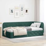 Casa si Gradina - Mobilier - Paturi si accesorii - Paturi - Cadru de pat coltar Verde inchis 90 x 200 cm Catifea - Infinity.ro