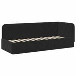 Casa si Gradina - Mobilier - Paturi si accesorii - Paturi - Cadru de pat coltar cu headboard Negru 80 x 200 cm Catifea - Infinity.ro