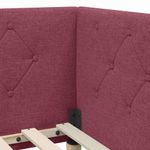 Casa si Gradina - Mobilier - Paturi si accesorii - Paturi - Cadru de pat coltar cu headboard Rosu Vin 90 x 200 cm tesatura - Infinity.ro
