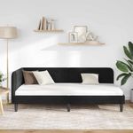 Casa si Gradina - Mobilier - Paturi si accesorii - Paturi - Cadru de pat coltar cu headboard Negru 90 x 190 cm Catifea - Infinity.ro