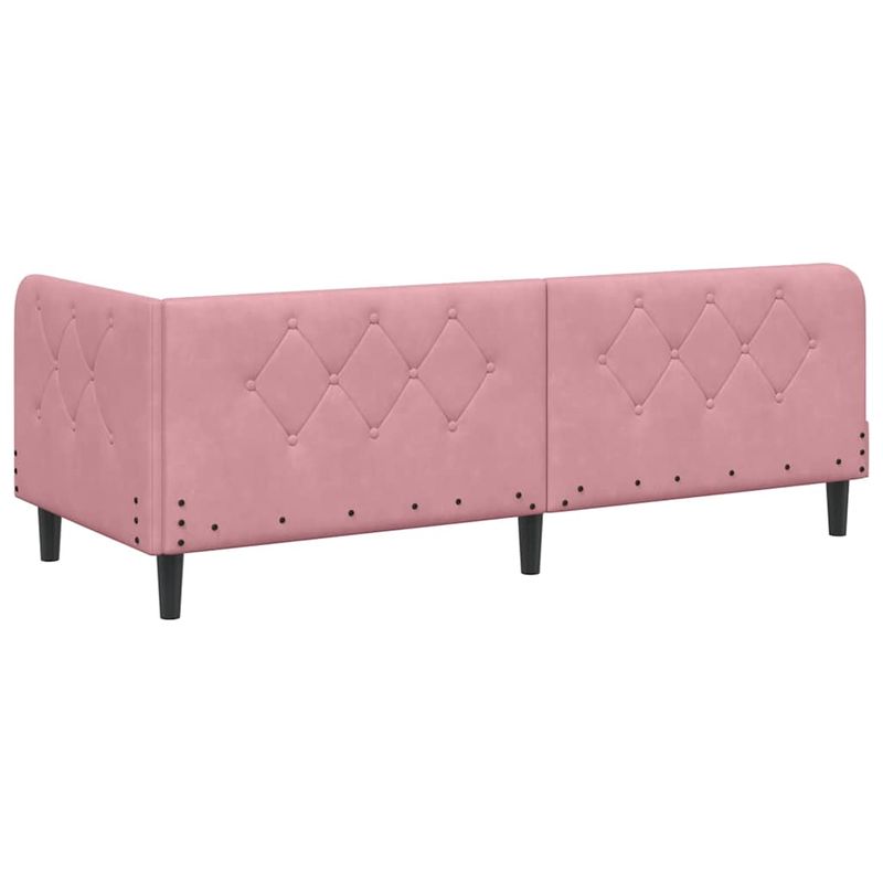 Casa si Gradina - Mobilier - Paturi si accesorii - Paturi - Cadru de pat coltar cu headboard Roz 80 x 200 cm Catifea - Infinity.ro