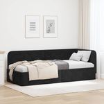Casa si Gradina - Mobilier - Paturi si accesorii - Paturi - Cadru de pat coltar cu headboard Negru 80 x 200 cm Catifea - Infinity.ro