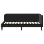 Casa si Gradina - Mobilier - Paturi si accesorii - Paturi - Cadru de pat coltar cu headboard Negru 90 x 190 cm Catifea - Infinity.ro