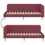 Casa si Gradina - Mobilier - Paturi si accesorii - Paturi - Cadru de pat coltar cu headboard Rosu Vin 90 x 200 cm tesatura - Infinity.ro