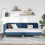 Casa si Gradina - Mobilier - Paturi si accesorii - Paturi - Cadru de pat coltar cu headboard albastru 90 x 200 cm tesatura - Infinity.ro