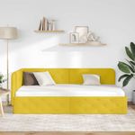 Casa si Gradina - Mobilier - Paturi si accesorii - Paturi - Cadru de pat coltar cu headboard Galben 90 x 200 cm Catifea - Infinity.ro