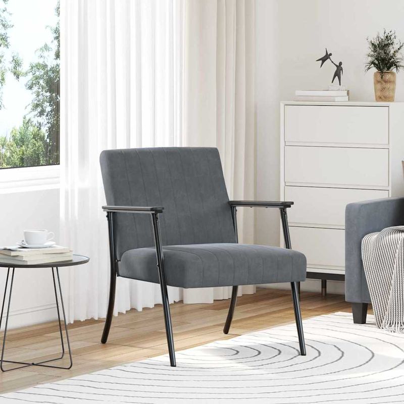Casa si Gradina - Mobilier - Scaune si fotolii - Fotolii - fotoliu Gri inchis 59 x 75 x 78 cm Catifea - Infinity.ro