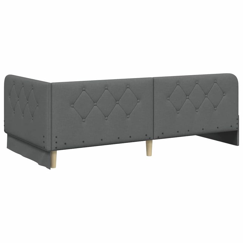 Casa si Gradina - Mobilier - Paturi si accesorii - Paturi - Cadru de pat coltar Gri inchis 90 x 200 cm tesatura - Infinity.ro