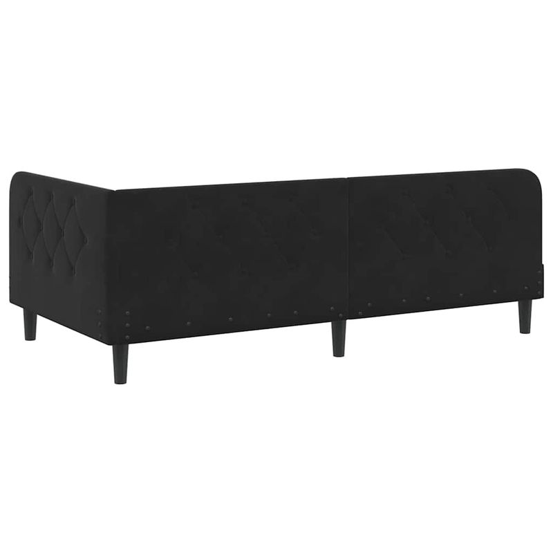 Casa si Gradina - Mobilier - Paturi si accesorii - Paturi - Cadru de pat coltar cu headboard Negru 90 x 190 cm Catifea - Infinity.ro