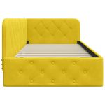 Casa si Gradina - Mobilier - Paturi si accesorii - Paturi - Cadru de pat coltar cu headboard Galben 90 x 200 cm Catifea - Infinity.ro