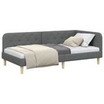 Casa si Gradina - Mobilier - Paturi si accesorii - Paturi - Cadru de pat coltar Gri inchis 90 x 190 cm tesatura - Infinity.ro