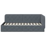 Casa si Gradina - Mobilier - Paturi si accesorii - Paturi - Cadru de pat coltar cu headboard Gri inchis 90 x 200 cm Catifea - Infinity.ro